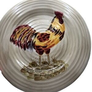 Linens-N-Things Rooster Ceramic Dinner Plate 11 Inch Farmhouse Country Decor